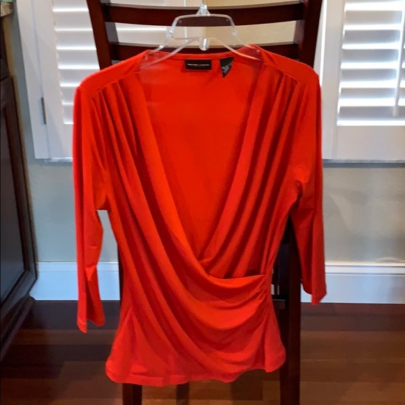 New York & Company Tops - New York & Co stretch RED surplice top size M